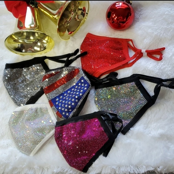 Any 2 $30 Flag Swarovski Elements Facemask - Picture 3 of 7